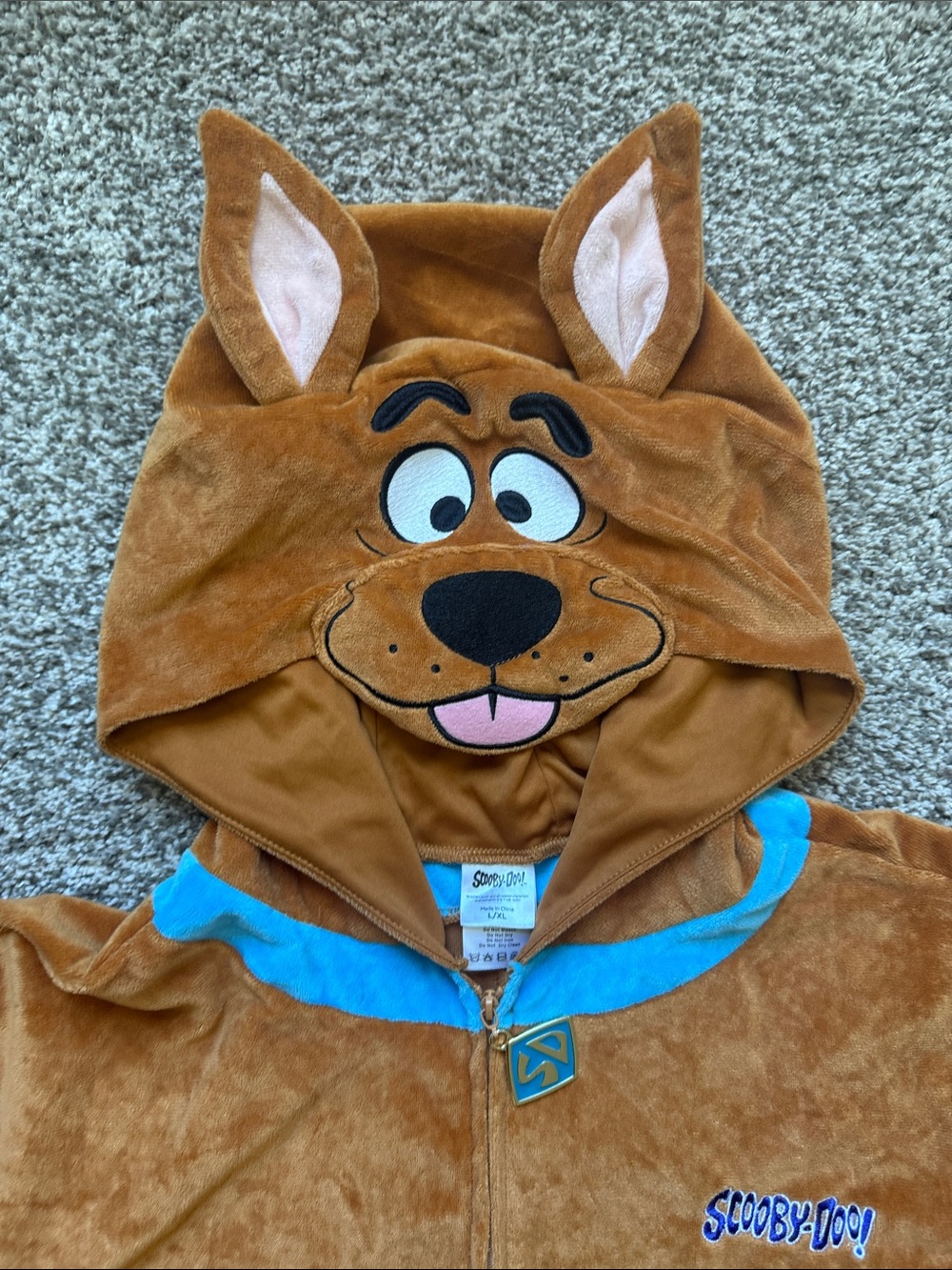 SCOOBY-DOO! ADULT BROWN JUMPSUIT COSTUME SIZE LARGE/EXTRA LARGE 🌟EUC🌟 - Picture 3 of 16
